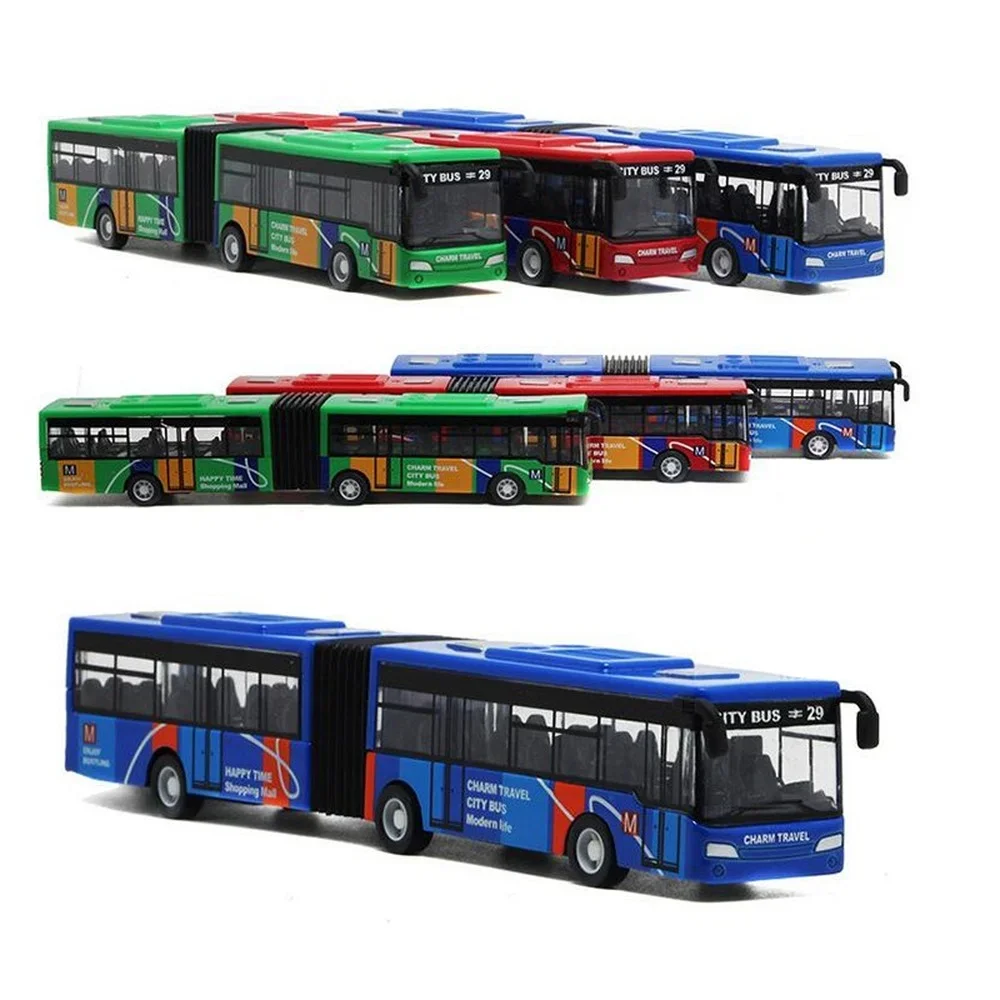 1/64 Diecast Alloy City Bus Pull Back Cars Kids Toy Car Inertia Vehicle Model Toy Educational Toys for Children Gift Boys Toys