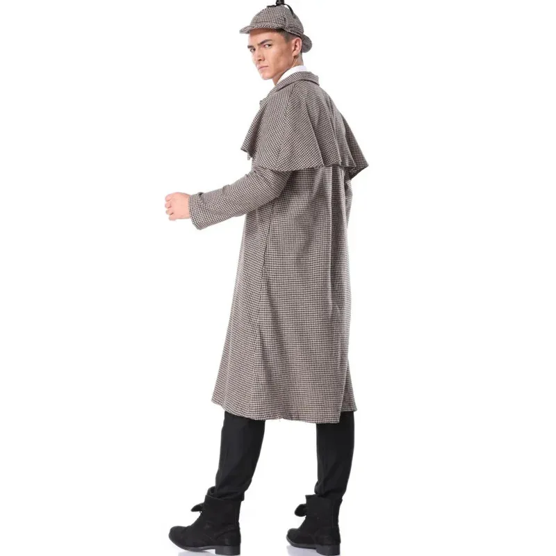 탐정 M2SY464B 검사 영화 캐릭터 코스프레 모자 롱 코트 세트 유니폼 할로윈 의상 남성용