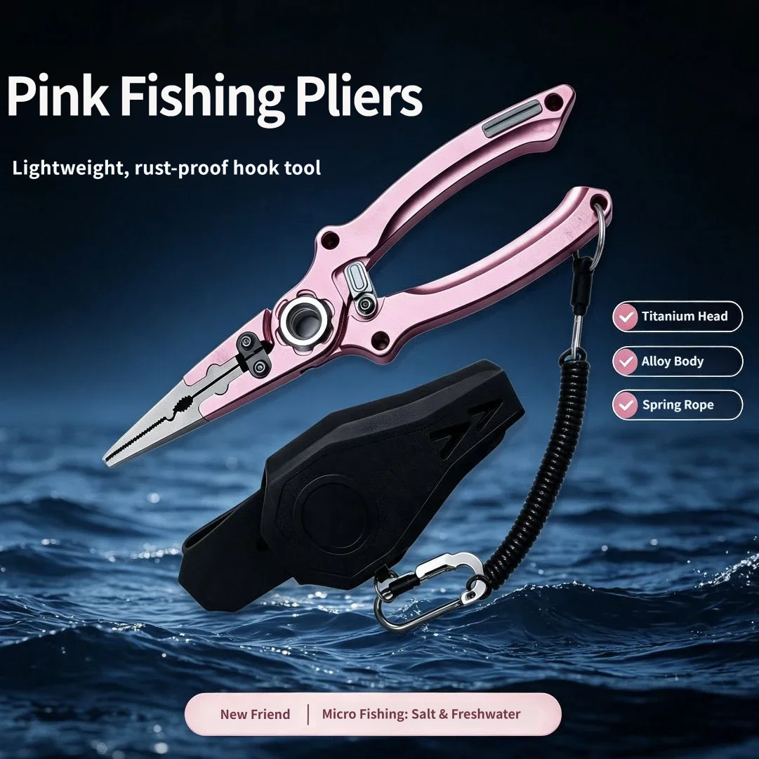 Lure Pliers Self Locking Hook Remover Braid Line Cutter Scissor Pliers Fishing Scissors Stainless Steel Pliers Head Fishing Tool