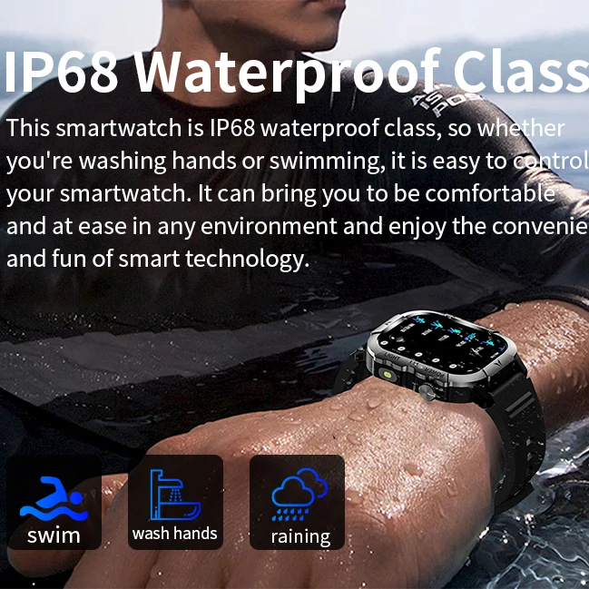 2025 nuevo reloj inteligente para deportes al aire libre con linterna LED pantalla de 2,01 pulgadas batería grande impermeable BT llamada reloj inteligente para Xiaomi