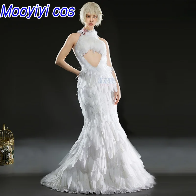 

Вкусный новый костюм для косплея Farin на Хэллоуин, Рождество, ролевая вечеринка, комикс, размер S-XL, платье с белыми перьями