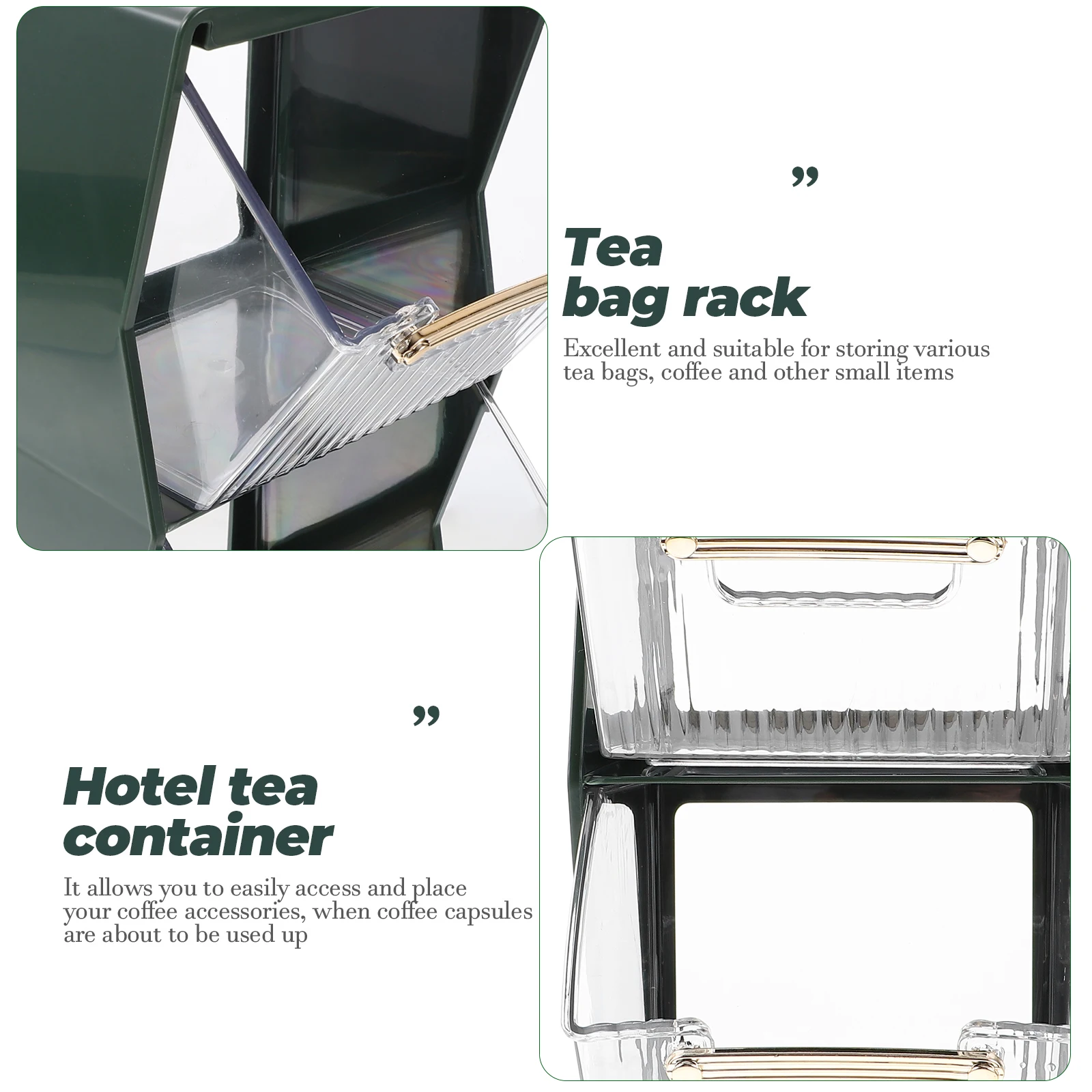 

Double Layer Bag Organizer Coffee Condiment Holder For Home Office Use Tea Storage Rack Box Container Station Holder Kitchen Bar