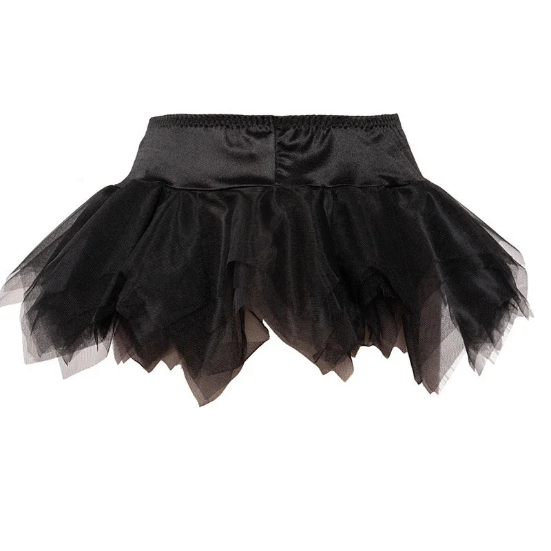 Layered Tutu Skirt for Corset Women Mini Black Skirts Party Clubwear Vintage Burlesque Bustier Costumes Accessories Plus Size