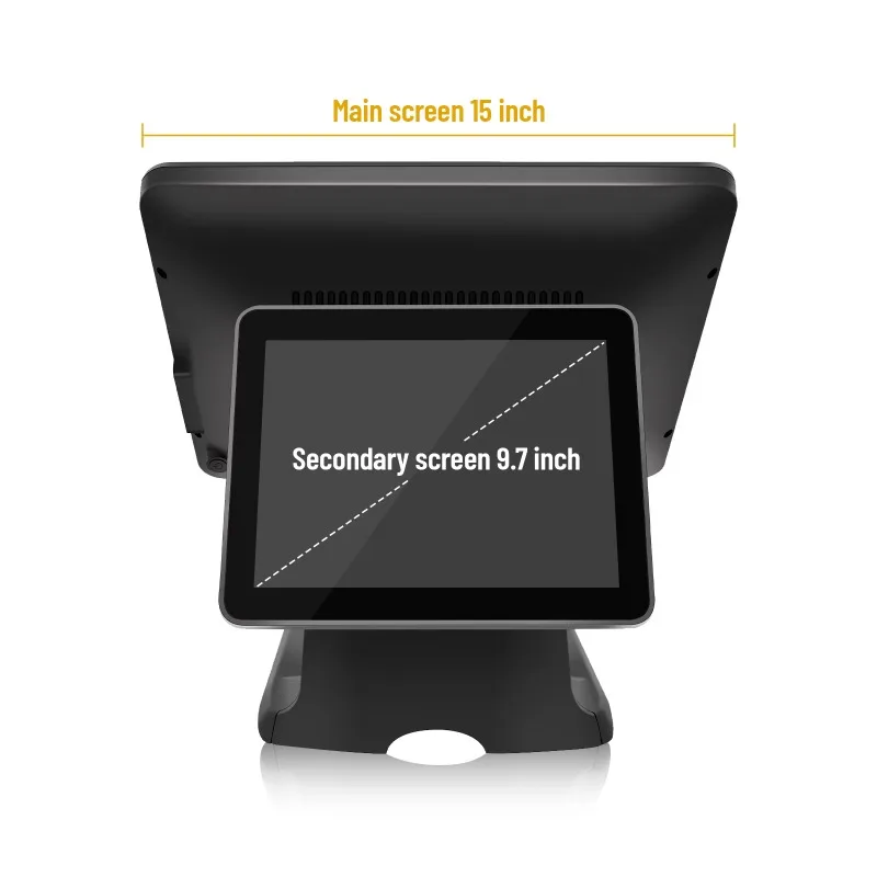 

2026 15+9.7 Inch Dual Screen Touch POS System For Restaurant And Supermarket Retail Cash Register For Supermarket Cashier Comput