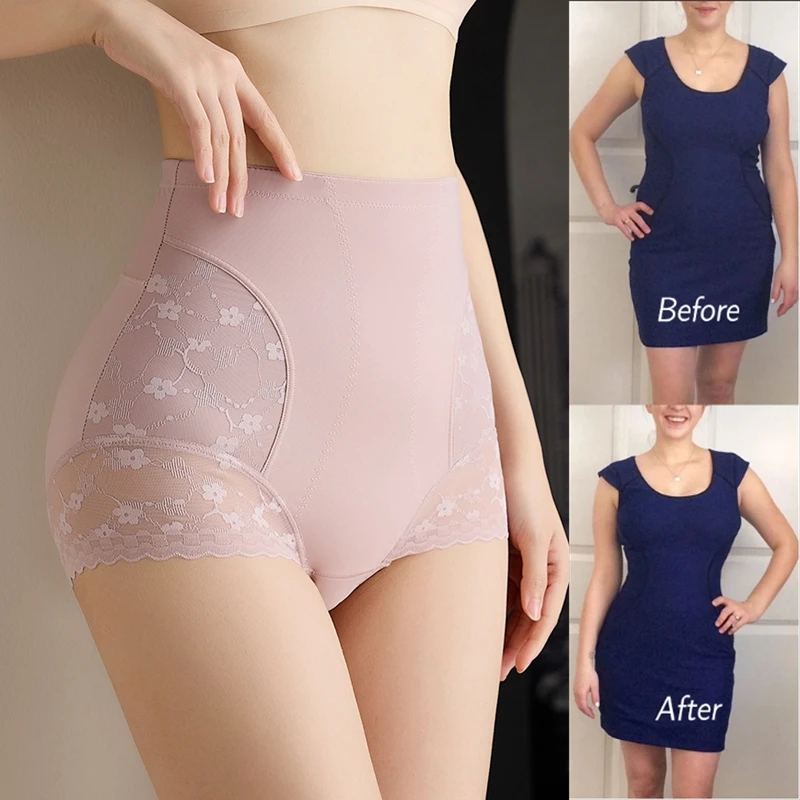 High Waist Shaper Panties Women Body Shaper Waist Trainer Seamless Lace Briefs Female Flat Belly Hip Lift Shaping Underwear