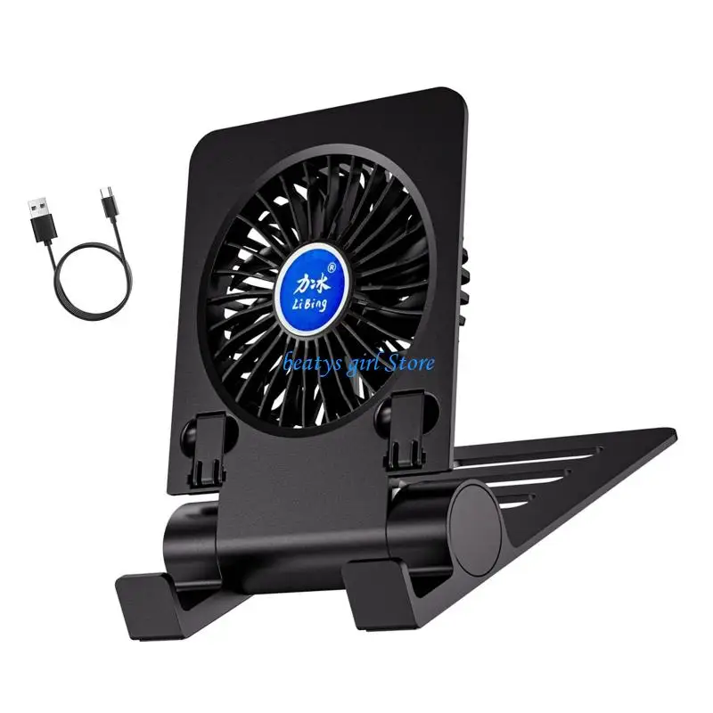

C7AB Ergonomic Adjustable Phone Stand for Desk Foldable Tablet Stand with Cooling Fan