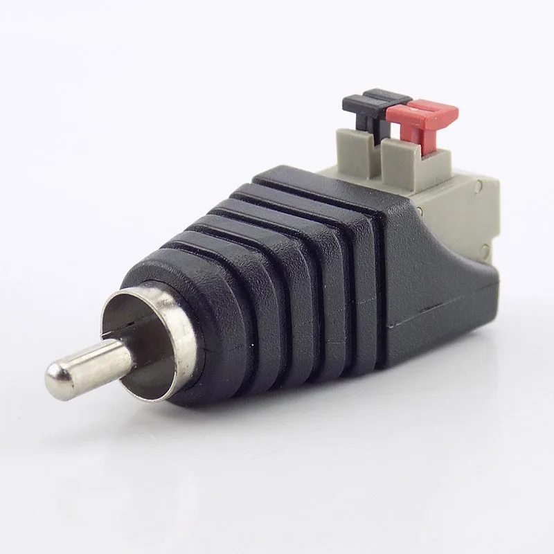 1pcs  RCA Cable to Audio Male A/V Connector Speaker Wire Universal Adapter Jack Press Plug Terminal adaptor B1