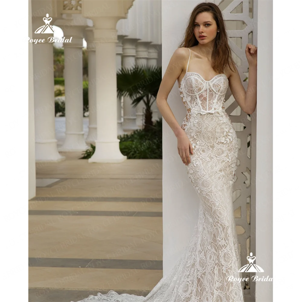 

Свадебное платье с юбкой годе Roycebridal, кружевное свадебное платье с открытой спиной и шлейфом, платье с юбкой годе, 2025