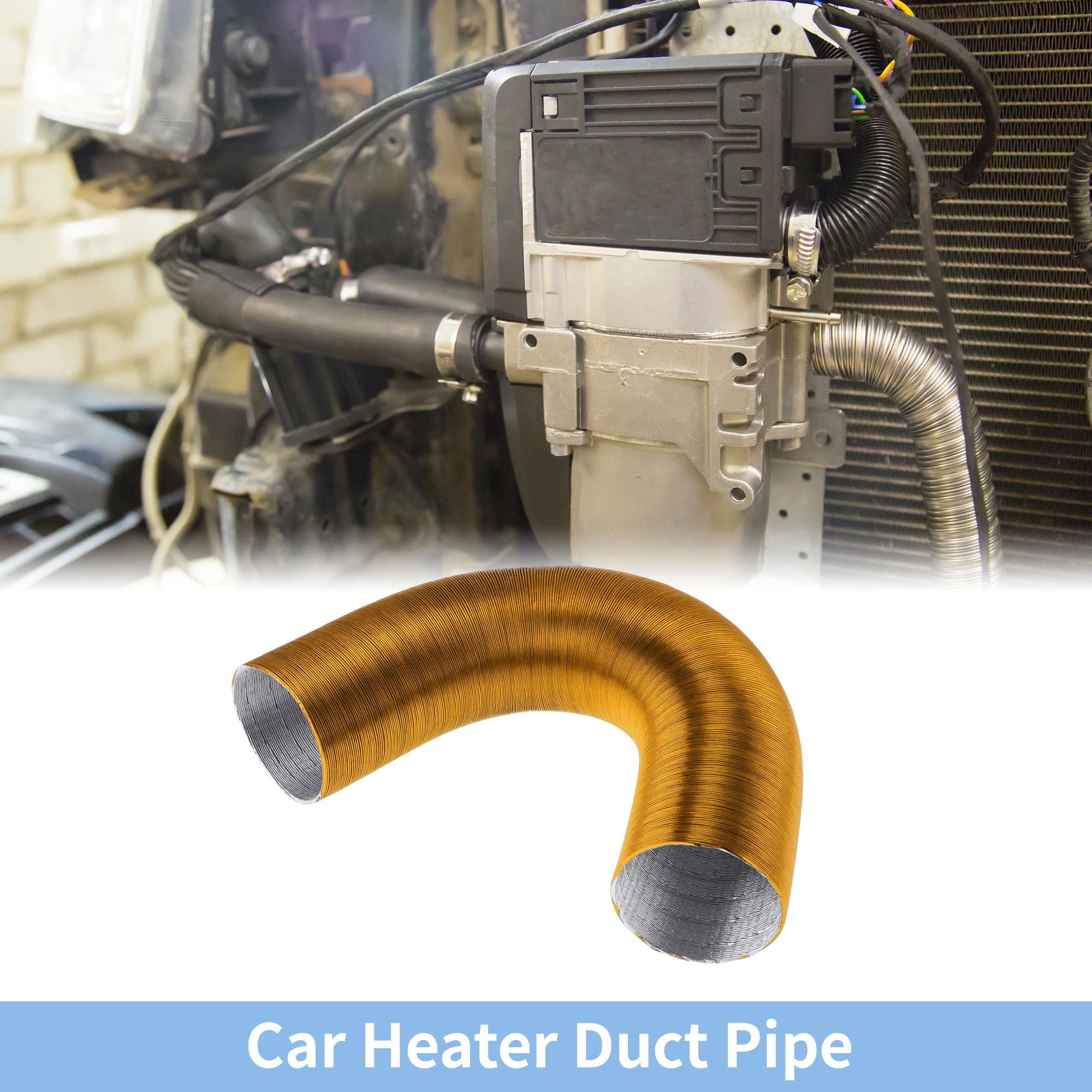 

UXCELL диаметр 75 мм, диаметр 80 см, автомобильный обогреватель, воздуховод, алюминиевая фольга, золотой тон