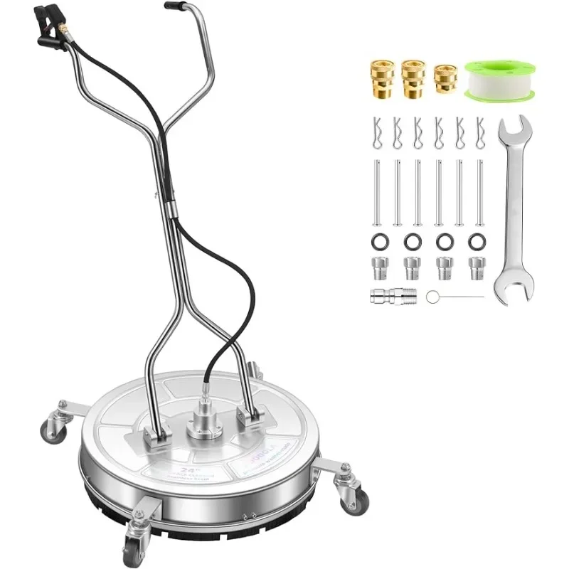 

Очиститель Поверхности для мойки высокого давления с 4 колесами, устройство для очистки поверхности с двойной ручкой из нержавеющей стали, PWS 24