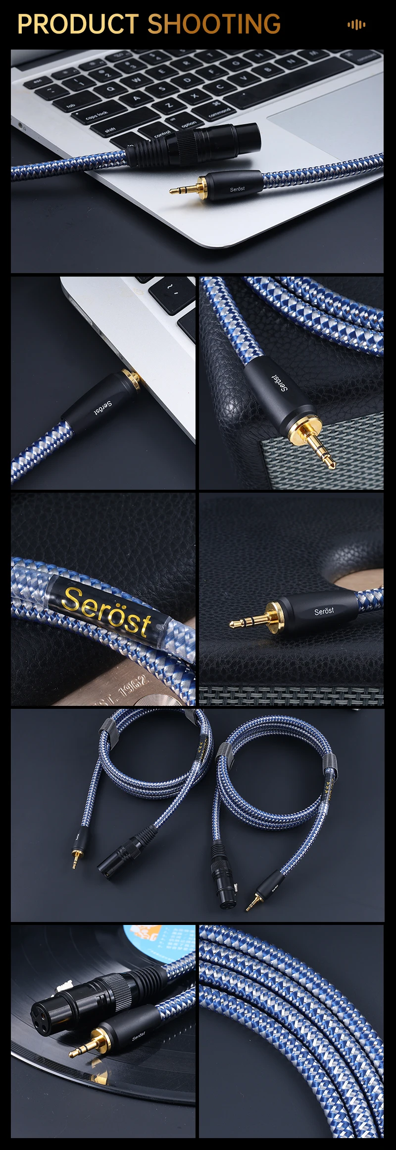 Serost StarPro HiFi-Audiokabel, versilbert, OFC, 3,5-mm-AUX-zu-XLR-Balance-Adapter für Mikrofon, CD, DAC, DSP, Verstärker, Lautsprecher – Detail 11