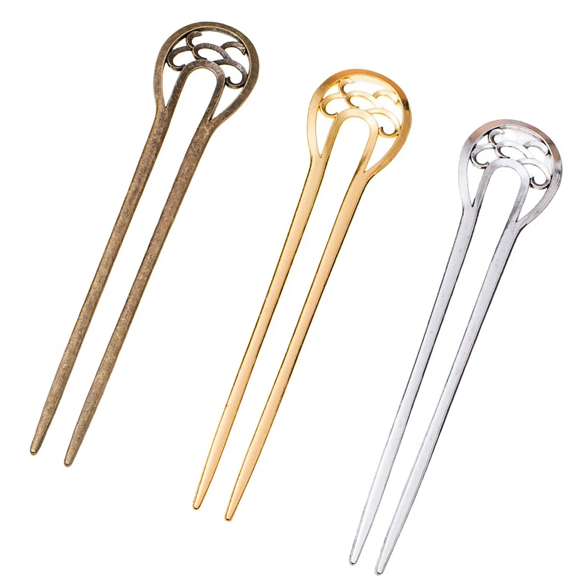 

Bookmarks Flower 2 Pins Classic Metal Gold Silver Bronze Colors Jewelry DIY 157x32.5x2.5mm