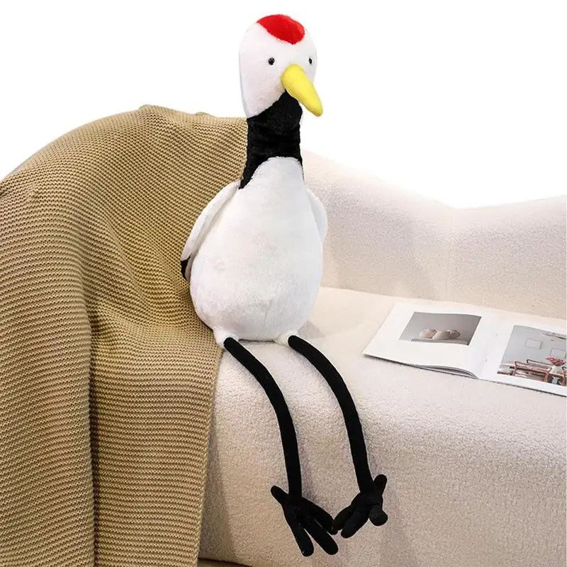 Crane Plush Toy Stuffed Red Crowned Crane Throw Pillow Doll Lifelikee Animals Doll Bird Swan Pillow Home Sofa Decor For Baby Kid