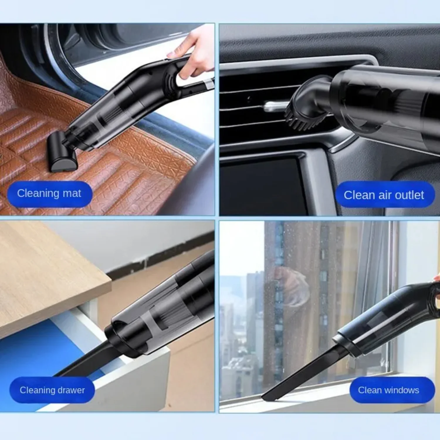 Car Mounted Wireless Vacuum Cleaner Household Handheld High Power Suction Mini Portable Vacuums Cleaners With Built-in Battery