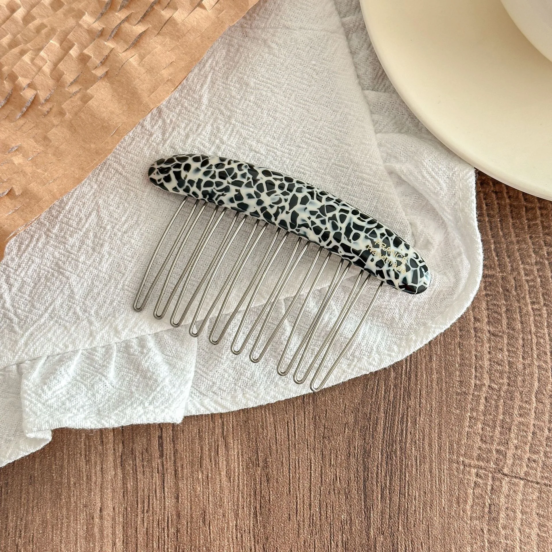 1 Stück koreanischer minimalistischer Haarkamm für die Stirnfransen, luxuriöser und modischer Stil, elegante Retro-Haarspange, seitliche Haarspange – Detail 5