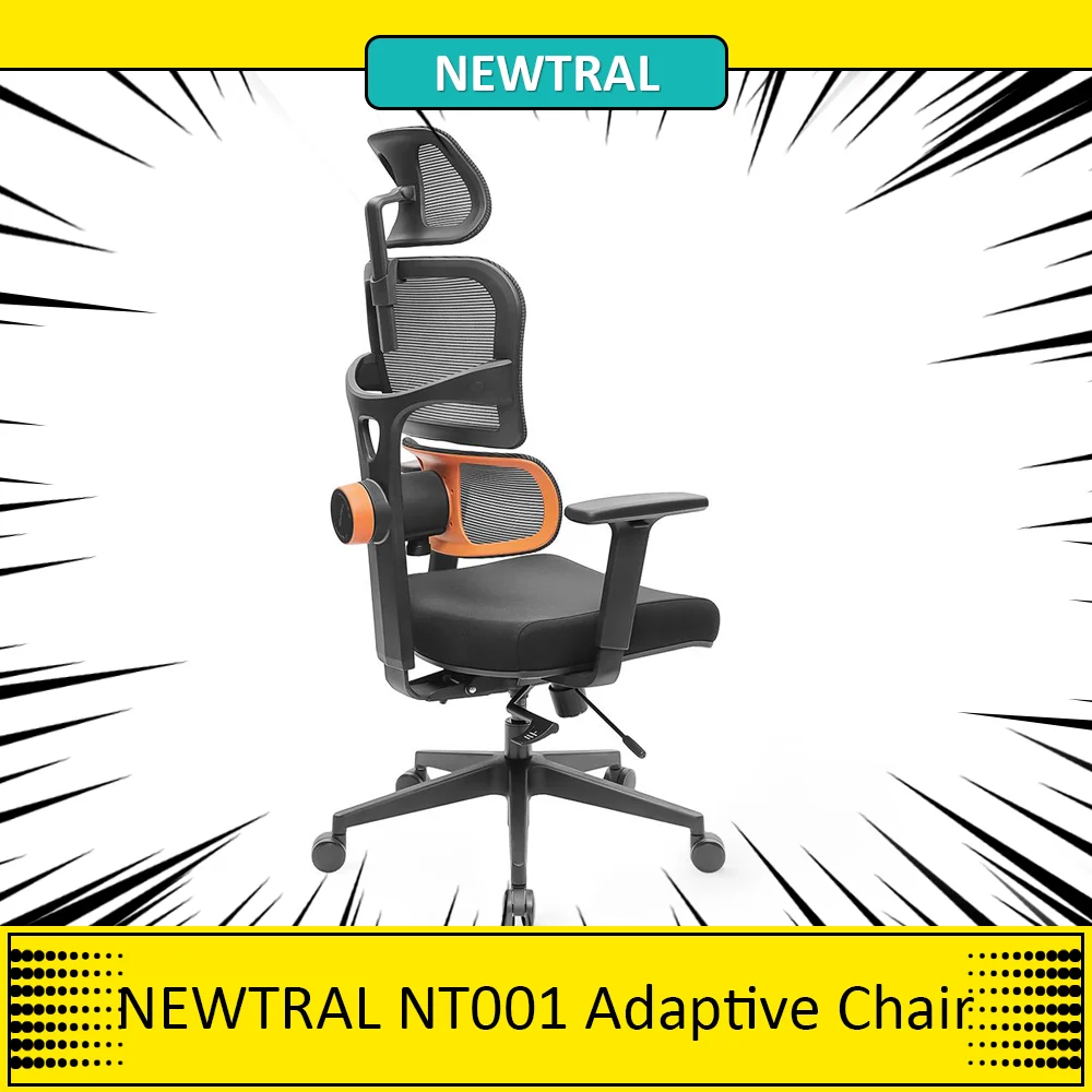 NEWTRAL-silla ergonómica con soporte para la espalda inferior, reposacabezas con reposabrazos ajustable, Base de nailon, alta calidad, NT001