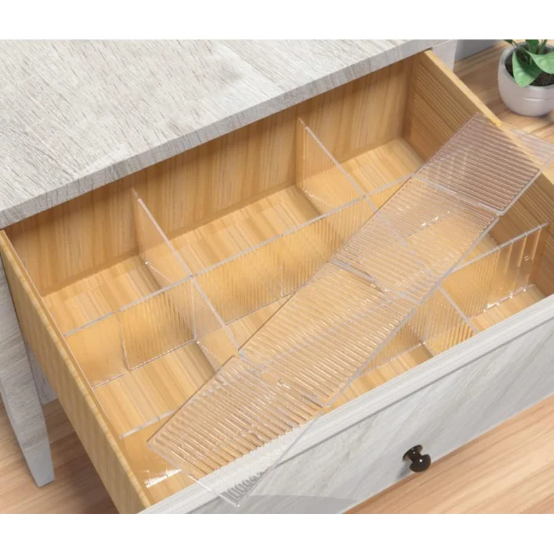 

8pcs DIY Plastic Organizer Adjustable Drawer Dividers for Home Tidy Closet, Socks, Underwear, office school supplies, kit