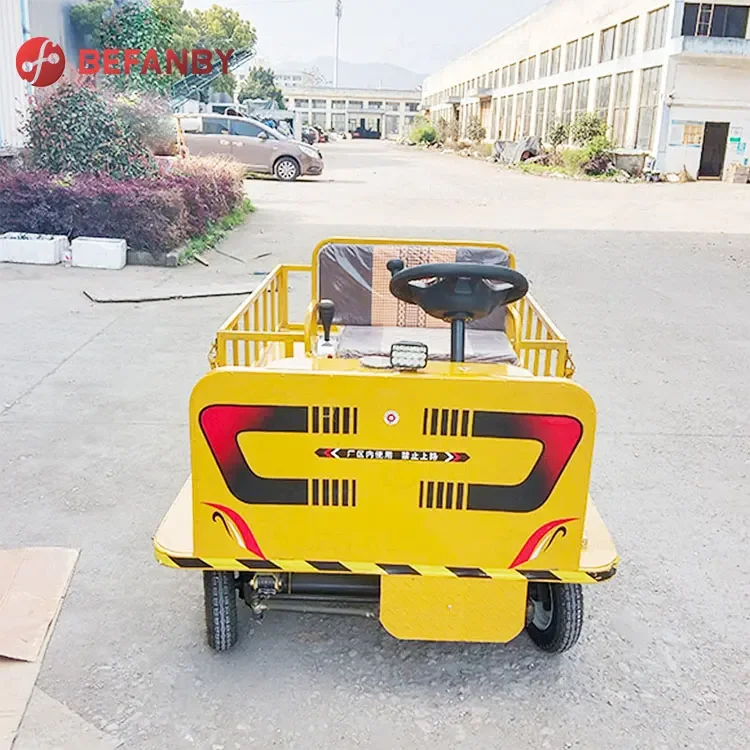 Customized Hand Push Lifting Four-wheels Electric Flatbed Trolley