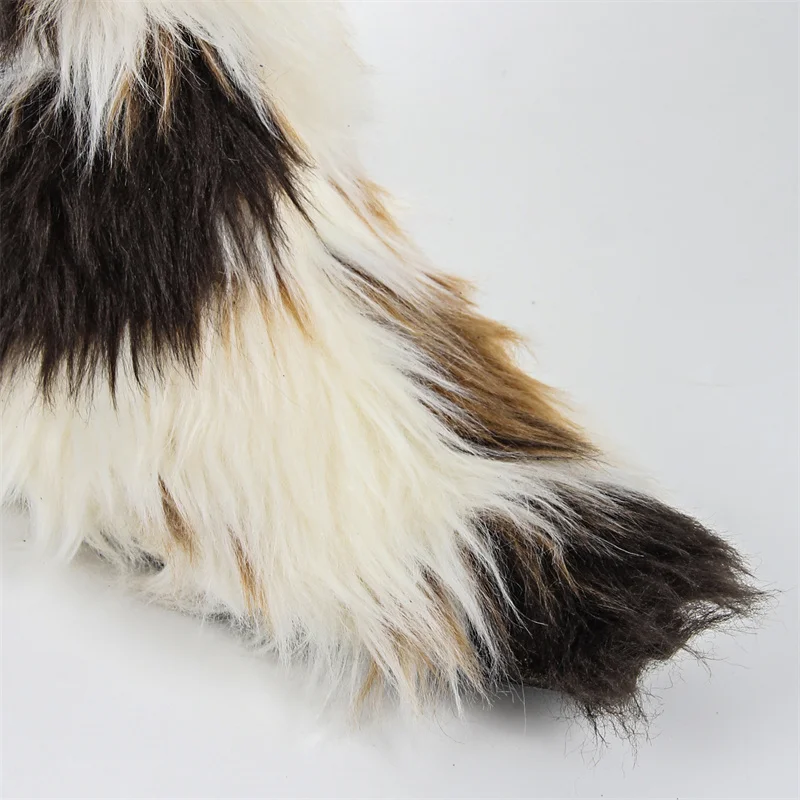 Onlymaker Women Pointed Toe Faux Fur Boot Furry Fluffy Big Size  Fashion Short Snow Boots