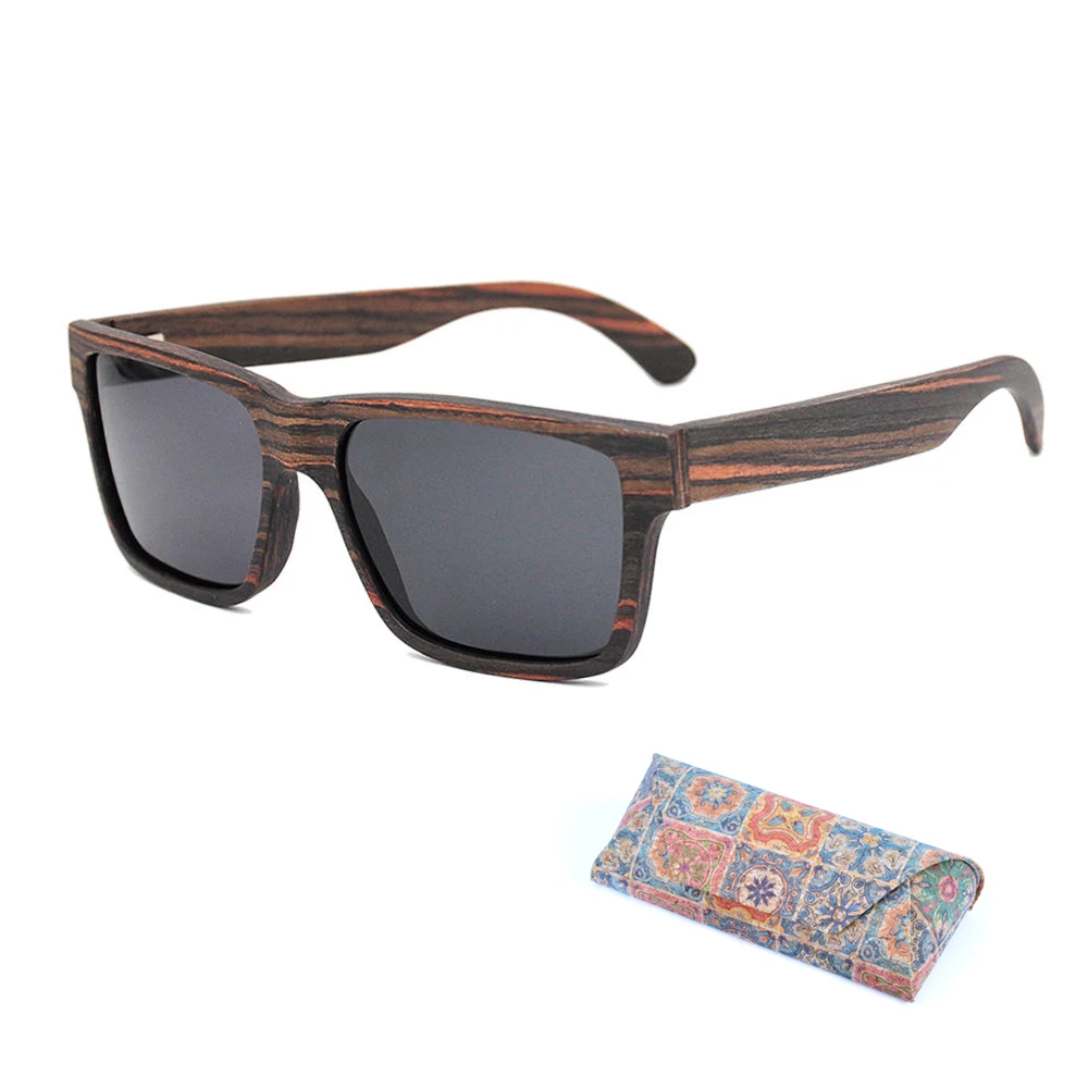 

Classic Square Wood Sunglasses for Men Vintage Rectangle Women's Sun Glasses High Quality Polarized Shades with Case