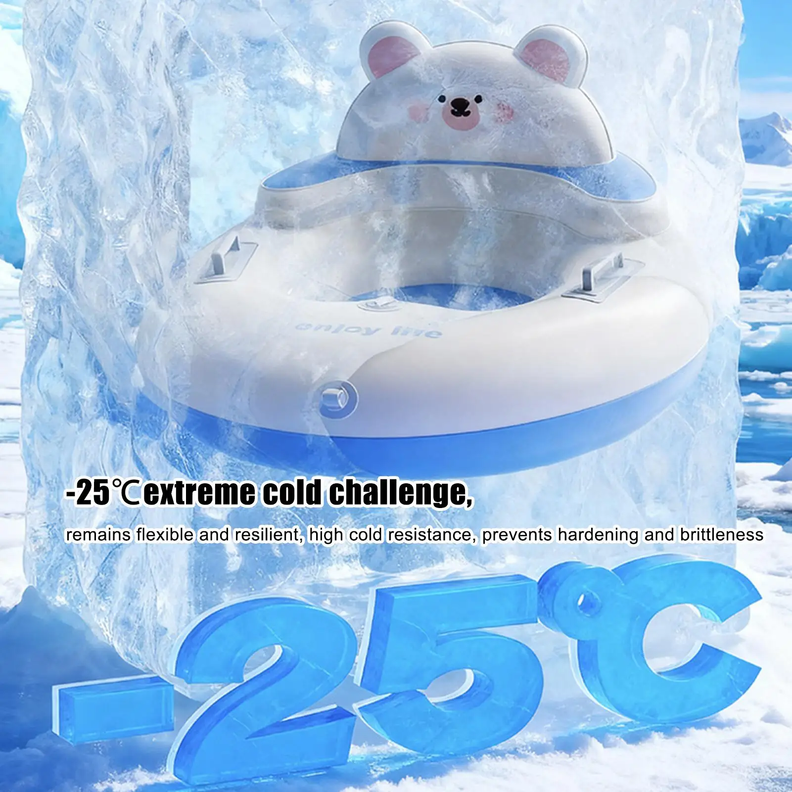 أنبوب الثلج سميك قابل للنفخ ألعاب التزلج أنبوب الشتاء مع مقبض للأطفال والكبار الأسرة التزلج في الهواء الطلق الفناء الخلفي الرياضة #5