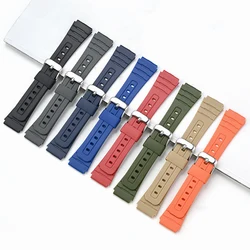 Resin Strap for Casio F-91W F-84 F-105 A158 159 AE-1200 1300 Stainless Steel Buckle Sport Waterproof TPU Replace Watch Band 18mm