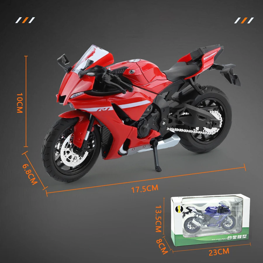 Nieuwe 1:12 Yamaha YZF-R1 YZFR1 Legering Gegoten Motorfiets Model Speelgoed Voertuig Collection Geluid En Licht Off Road Autocycle Speelgoed auto