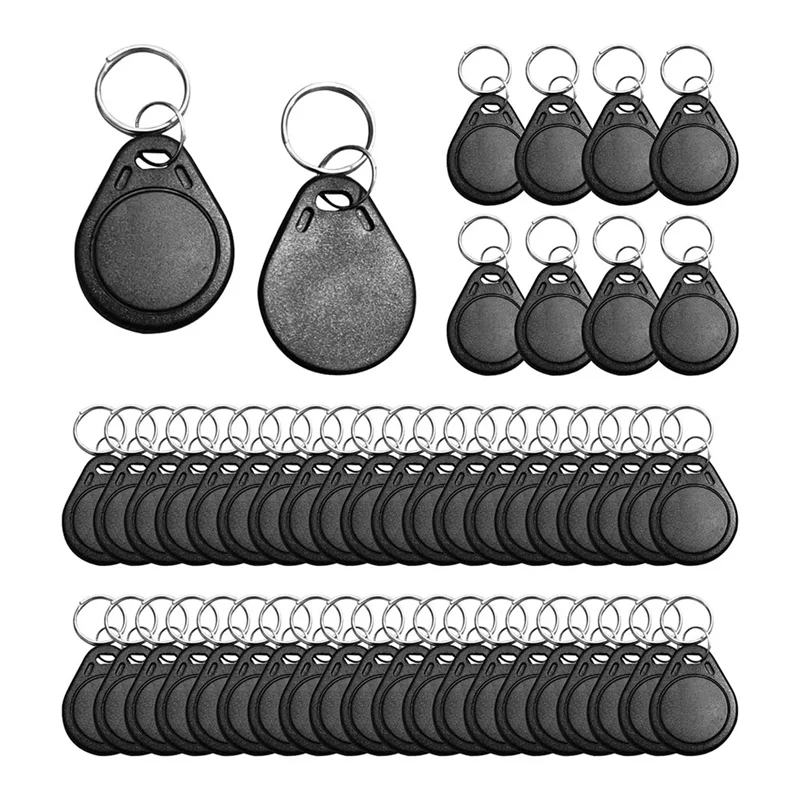 

ABDE-50Pcs T5577 Writable 125Khz RFID Key Fob Proximity ID Card Token Tag, 125Khz RFID Writable Rewritable T5577 Fob