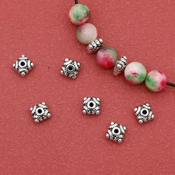 20pcs/Lot Popular Antique Craftwork Square Flat Spacers 6.5x7mm Beading Bracelets Necklace Metal Beads DIY Jewelry Accessories
