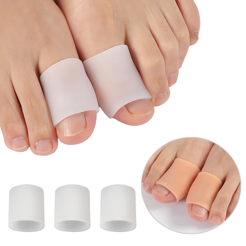 

2pieces=1pair Foot Finger Silicone Gel Tube Toe Separator Sleeves Corrector Callus Corns Blisters Bunions Pain Relief Orthotics