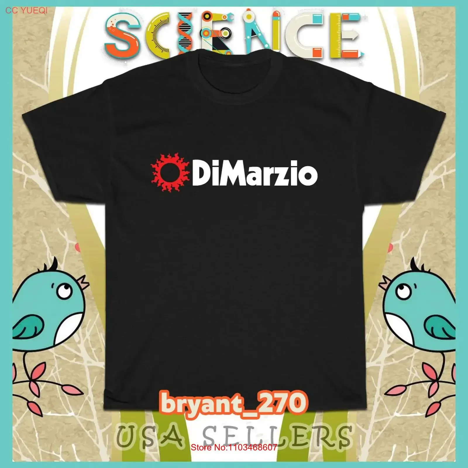 Nueva Camiseta Dimarzio con Estampado de Pastilla de Guitarra, Talla Americana para Hombre, Estilo Vintage Lavado, Cómoda, Versátil, Ligeramente Transpirable