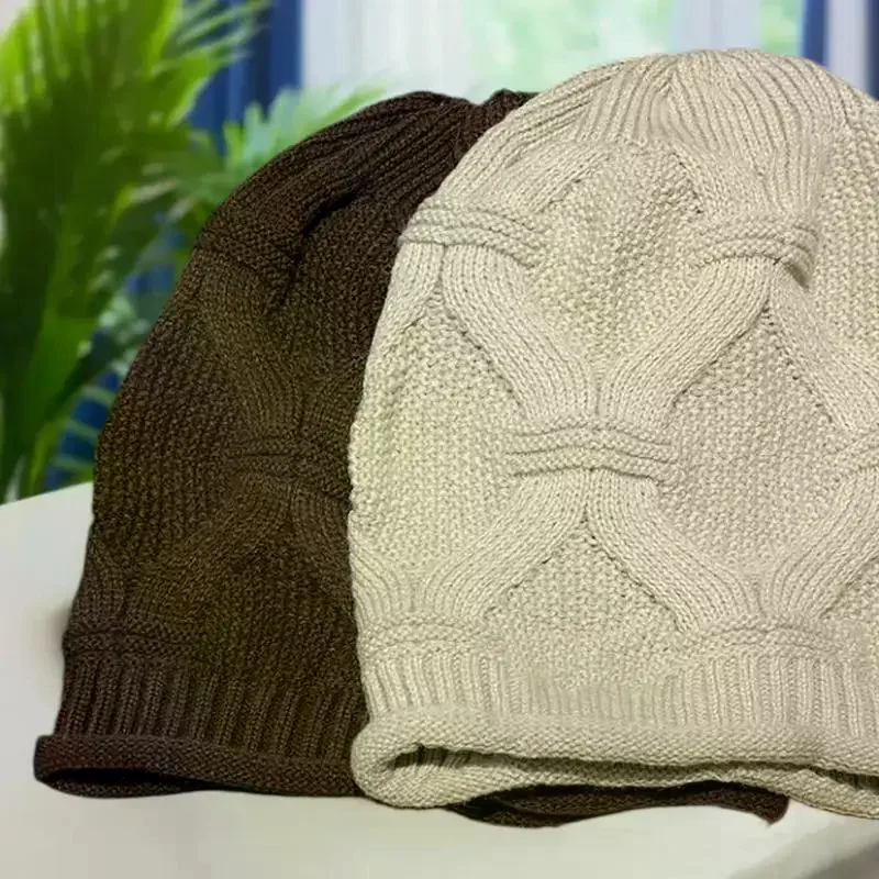 

Осенне-зимняя вязаная шапка с закрученными краями, модная женская спортивная теплая шапка-бини с защитой от холода