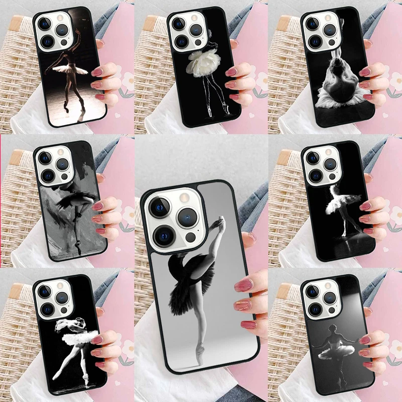 Ballet Dancer Soft Phone Case Cover for iPhone 16 Promax 15 Pro 13 14 Plus 11 12 Mini XR XS MAX Coque