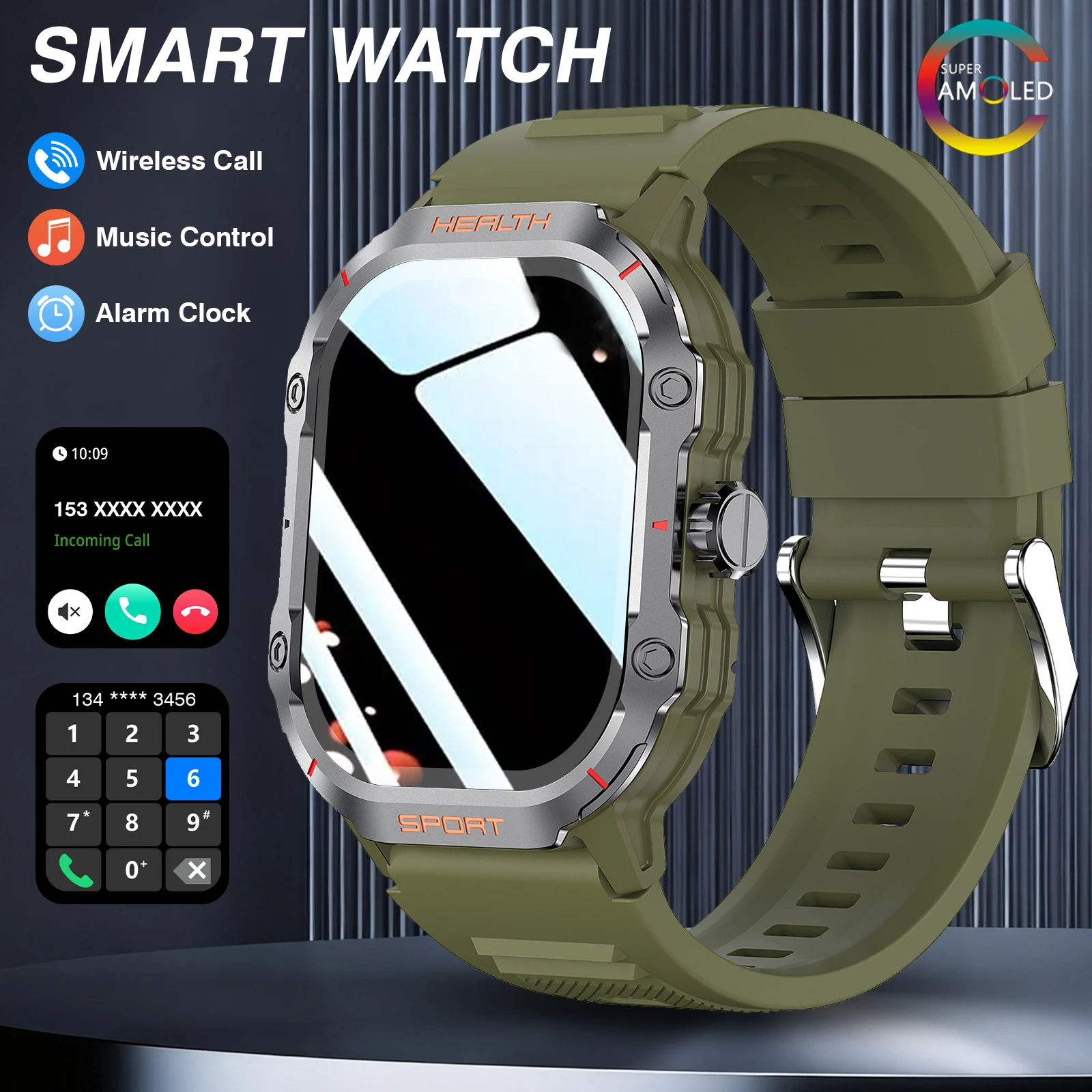 New Smartwatch for Men and Women,Wireless Calling/Music Control/Weather Forecast, Sedentary Alerts,Calendar,For iPhone & Android