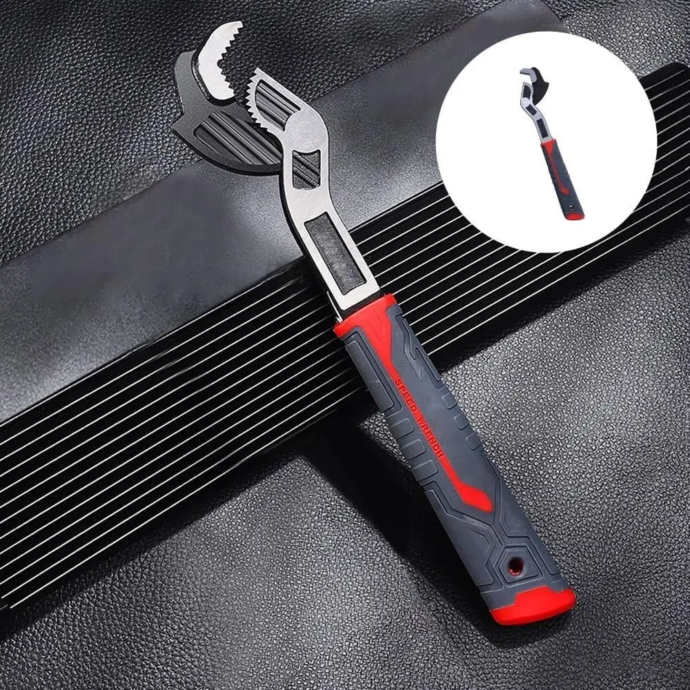 Portable Chrome Vanadium Alloy Pipe Wrench Adjustable Quick Power Grip Pipe Vise Self-Locking Plumbers Wrench Universal