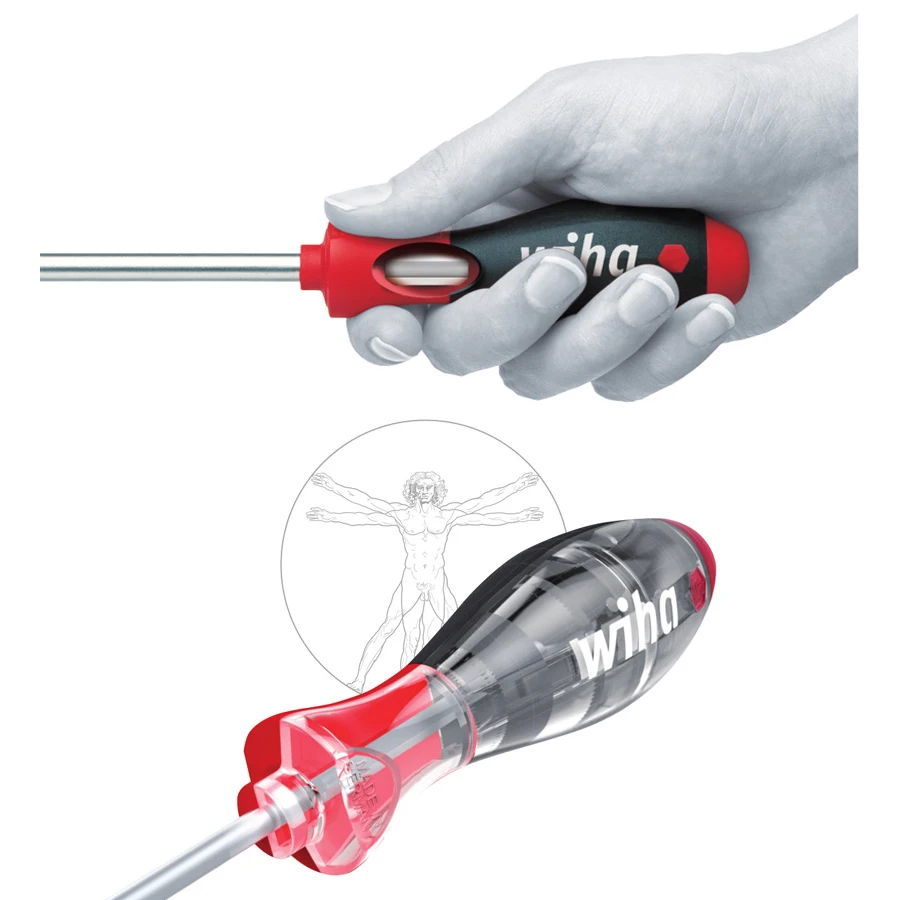 WIHA Tools 00754 Phillips Screwdrivers SoftFinish with Comfort Cushion Grip Stubby Phillips with Short Round Blade NO.311