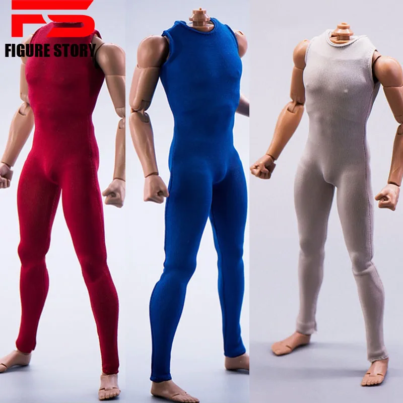 1/6 scale male dolls clothes Multi-color onesies sleeveless bodysuit fit 12'' action figure body model