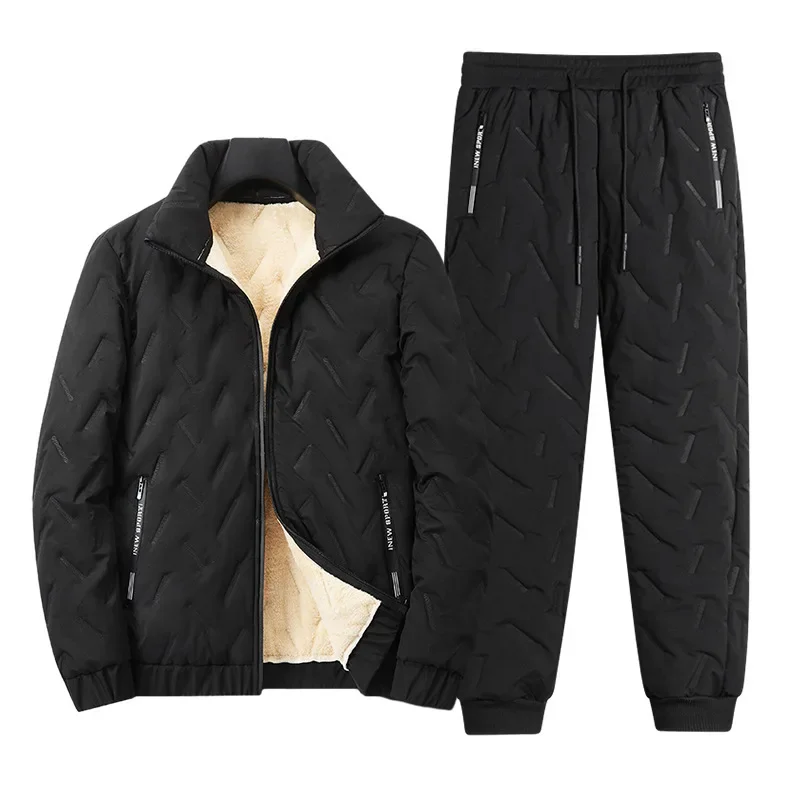 Men Tracksuit Suits Winter Fashion Thick Warm Parka Jacket Pants 2 Piece Sets Oversized Casual Man Clothing Sets Male Sportswear