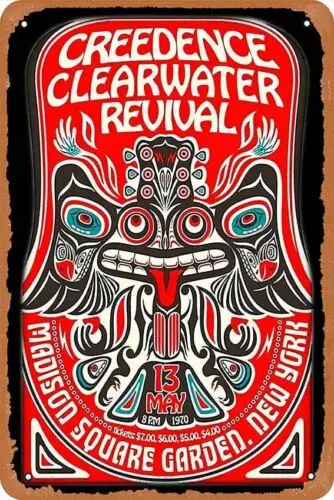 Creedence Clearwater Revival 1970 Poster Retro Metal Tin Sign Cave Wall Decor