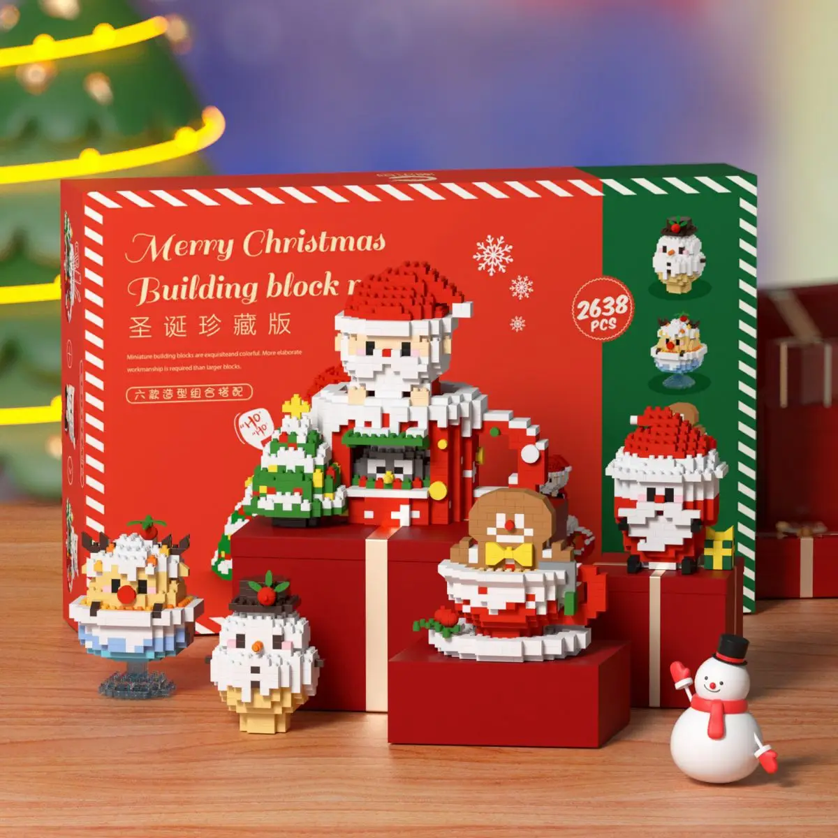 Christmas House Penguin Mini Building Blocks Zabawki dla dzieci 9 do 12 lat Dorosły Diy 3d Konstruktor Micro Bricks Prezent dla dziewczynek