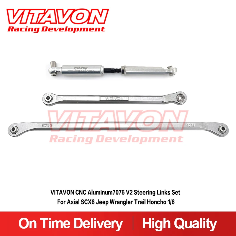 

VITAVON CNC Aluminum7075 V2 Steering Links Set for Axial SCX6 Jeep Wrangler Trail Honcho 1/6