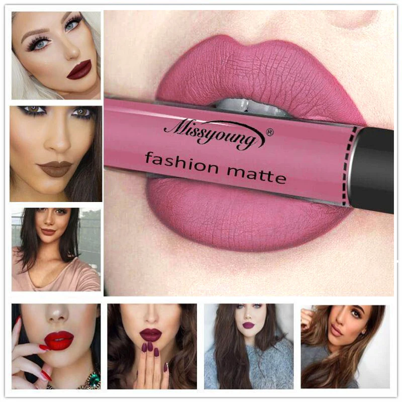 17 Color Sexy Black Matte Lipgloss Chocolate Liquid Lipstick Matte Long Lasting Waterproof Cosmetic Beauty Makeup Lip Glaze