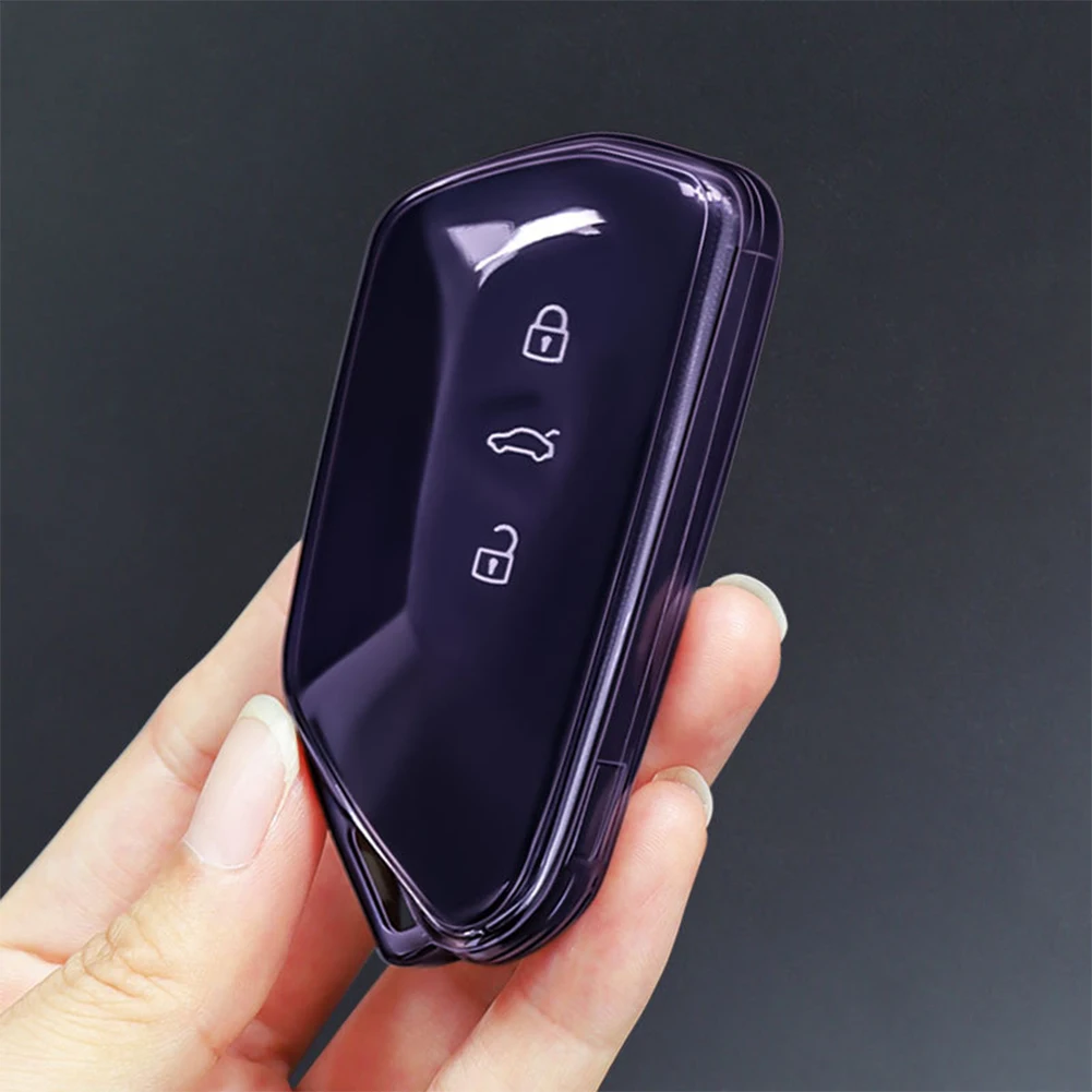 Soft TPU Car Transparent Key Case Remote Control Protect Cover For VW Volkswagen Golf 8 ID.3 ID.4 Skoda Octavia A8 MK4 MK8 GTI R view 6