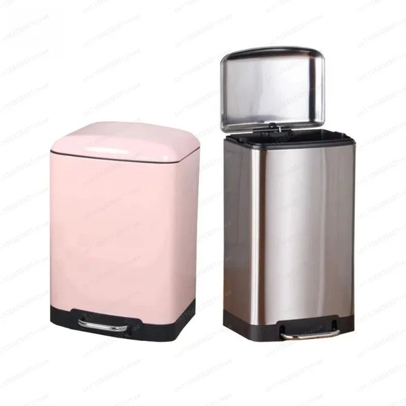 

Мусорный бак из нержавеющей стали с педалью, мусорный бак с функцией сортировки отходов, бесшумное закрытие.