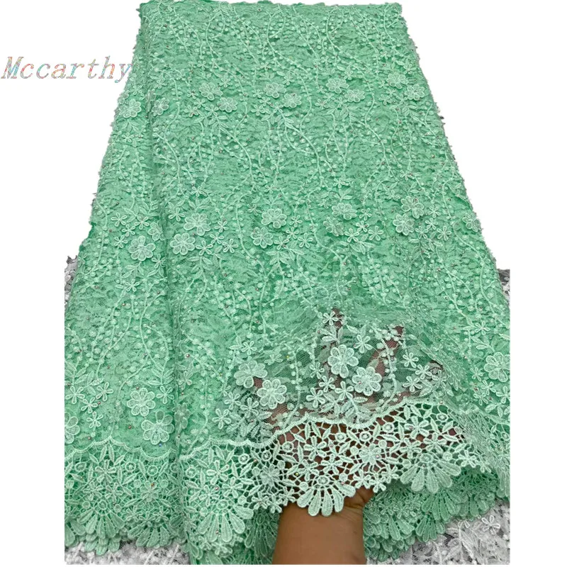 

Кружевные ткани Mccarthy Nigerian Stones: высококачественная африканская кружевная ткань для свадебных платьев, французский тюль, кружевной материал из молочного шелка