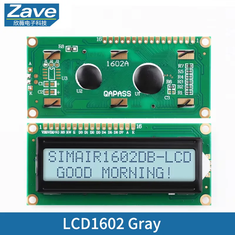 LCD1602 1602A LCD-Anzeigemodul 16x2 Zeichen Blau Gelb Grün Grau Bildschirm PCF8574 I2C IIC Schnittstelle 5V für Arduino