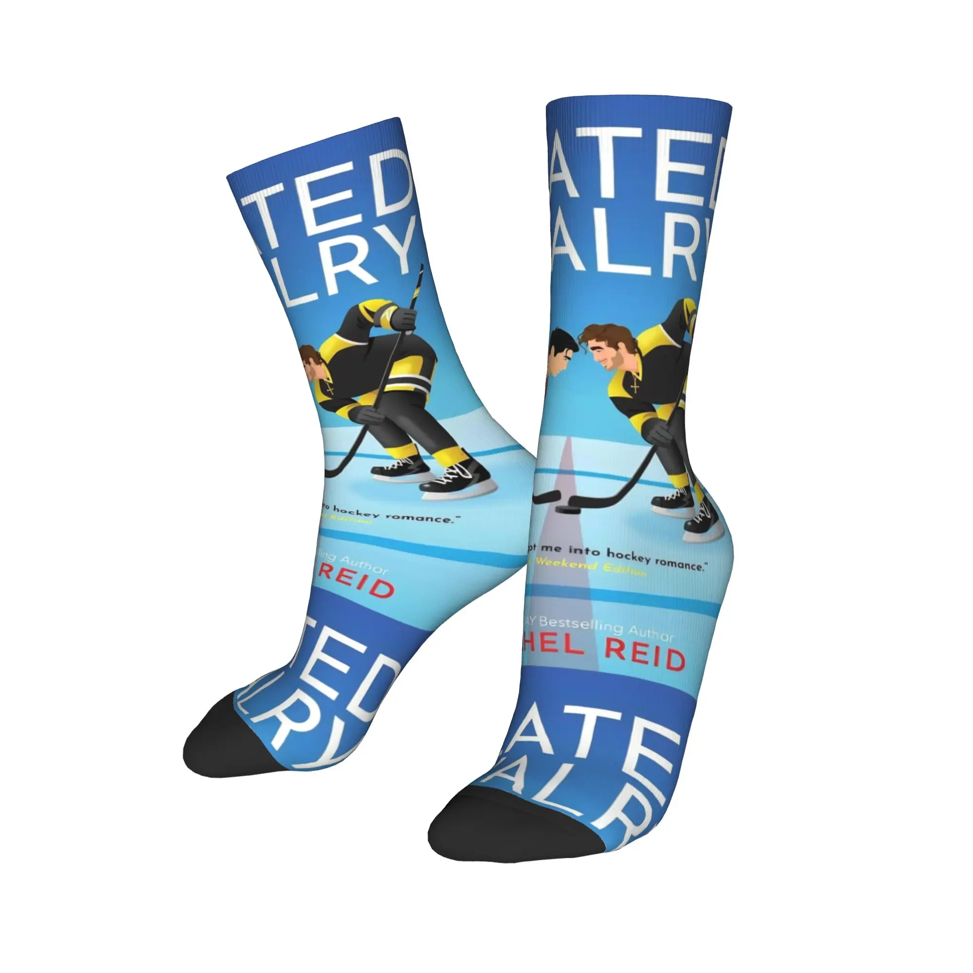 Fashion Heated Rivalry Football Socks Hockey Game Polyester Middle Tube Socks for Women Men Non-slip