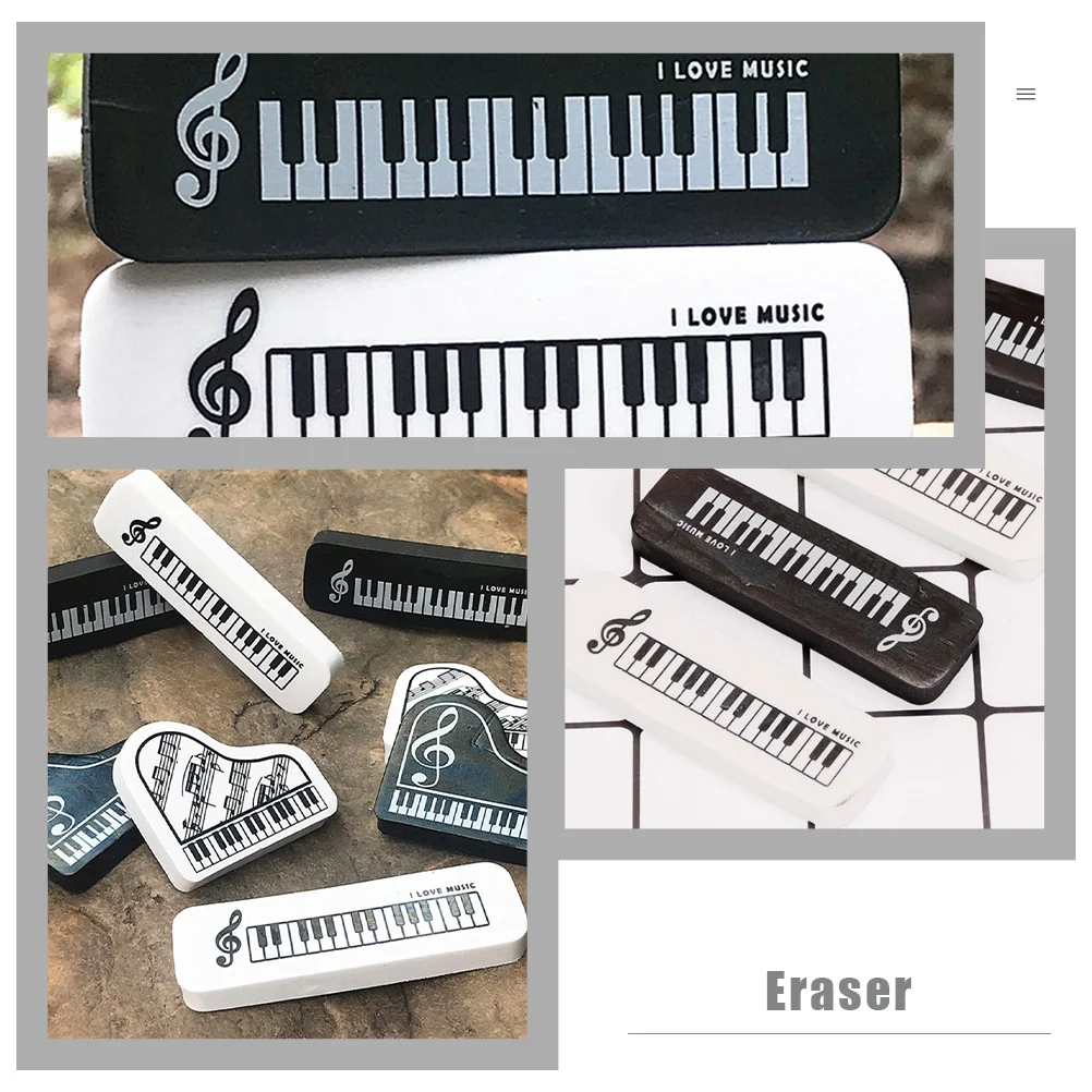 20 Pcs Eraser Mini Piano Erasers School Cute Puzzle Toys Small Funny Shaped Musical Instrument Student