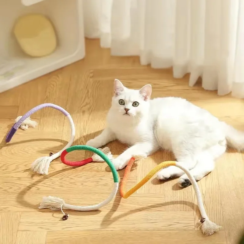 1 Piece Interactive Teeth Grinding Cotton Rope Cat Toy Play Teeth Grinding Daily Interactive Teasing Stick