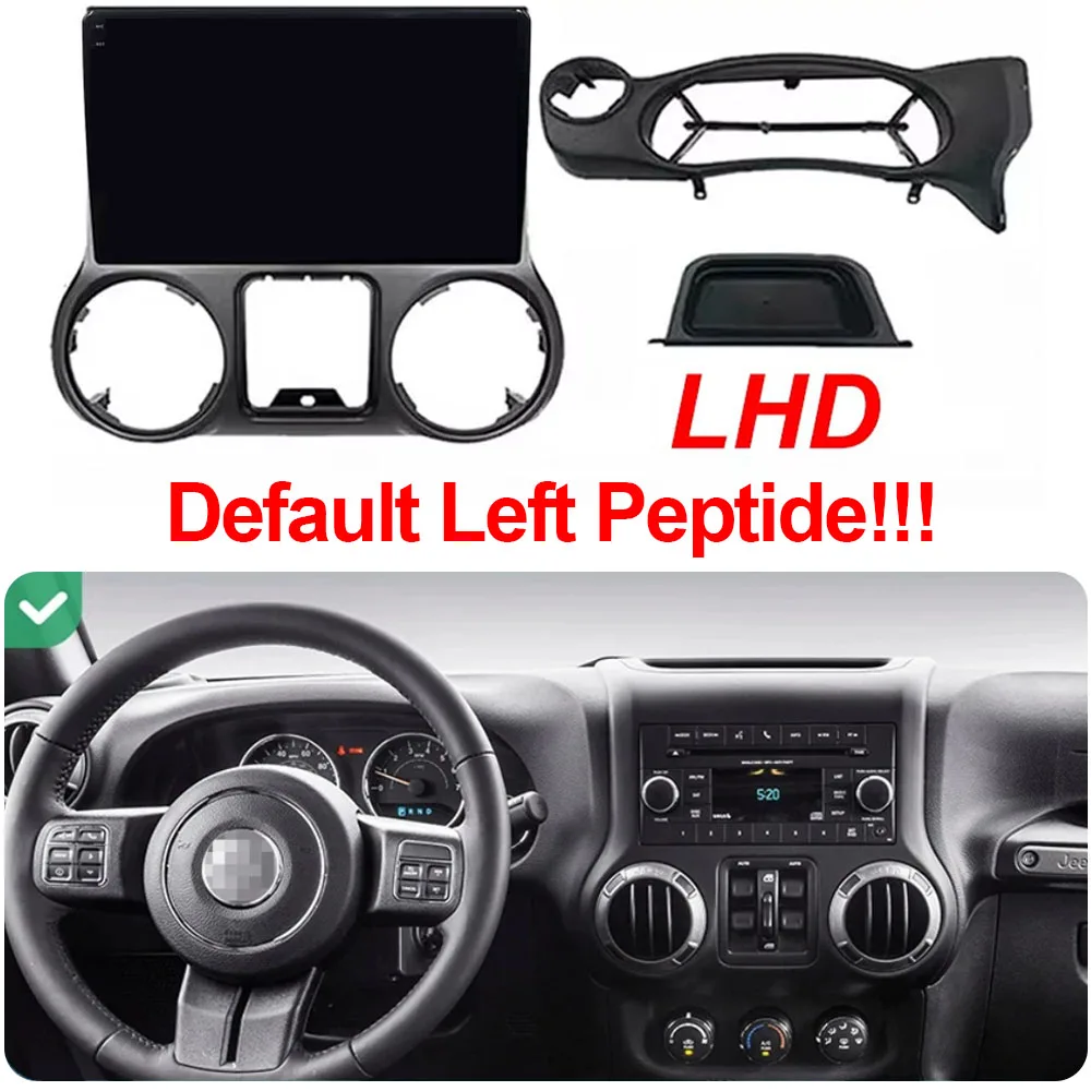Android 14 For Jeep Wrangler 3 JK 2010 - 2018 LHD RHD Car Radio Player Multimedia Navigation GPS DSP 48QE 4G Wirelees Carplay BT